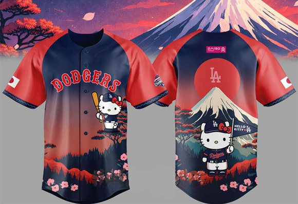 Men's Night Los Angeles Dodgers 2026 Hello Kitty x Japanese Heritage Baseball Jersey